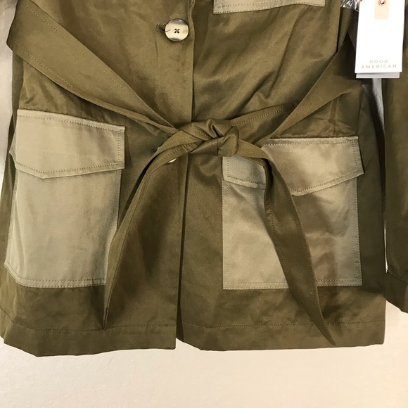 NWT Good American Utility Jacket green belted - Picture 9 of 9